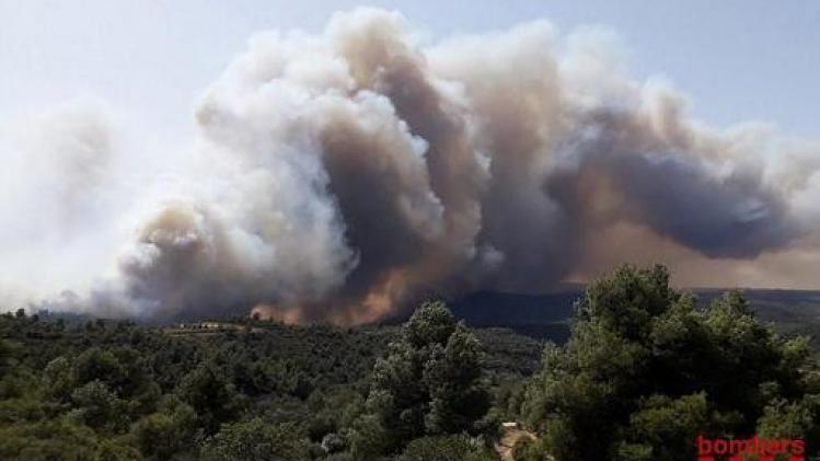 Vague de chaleur - Espagne: incendie de forêt en Catalogne