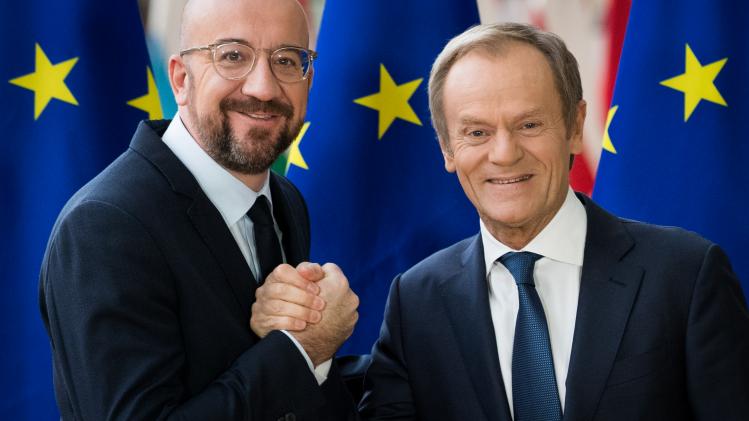 POLITICS EUROPEAN COUNCIL HANDOVER TUSK MICHEL