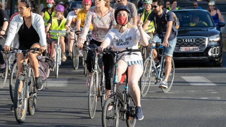 BRUSSELS PROTEST ACTION CYCLISTS CRITICAL MASS