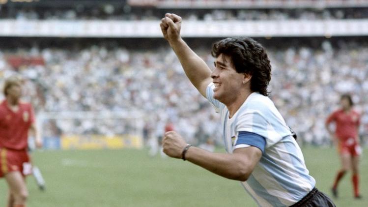 WORLD CUP-1986-ARG-BELG-MARADONA