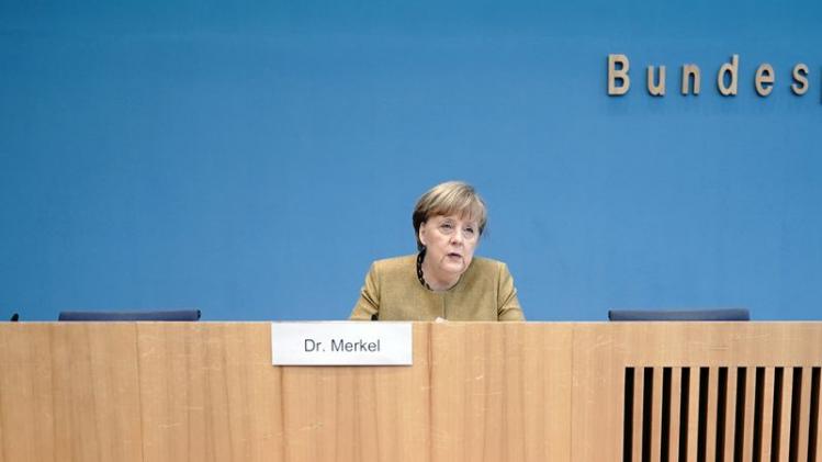 German Chancellor Angela Merkel press conference in Berlin