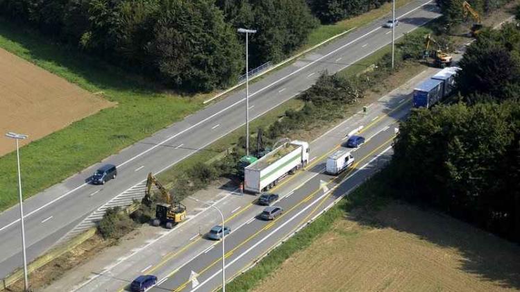 BELGIUM E42 HIGHWAY WORKS FROM HELICOPTER
