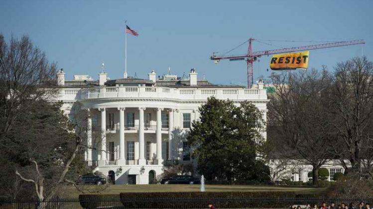 Protesters Climb Atop A Crane In Washington, D.C.