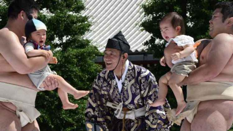 Une compétition de «bébés sumo» au Japon