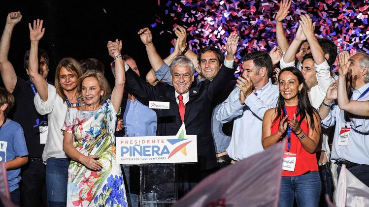 CHILE-SANTIAGO-ELECTION-PINERA-CELEBRATION