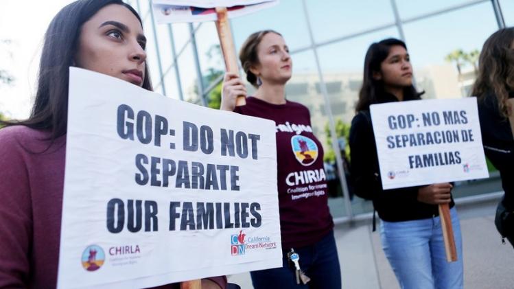 Activists Demonstrate Against Trump's Immigration Policies Outside CA Rep. Mimi Walters' Office In Irvine, CA