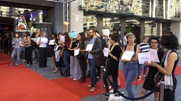 Protest van "Elles font des films" bij opening Brussels International Film Festival
