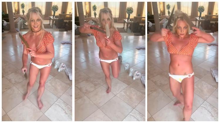 Britney Spears enflamme la toile en dansant avec des énormes couteaux (vidéo)