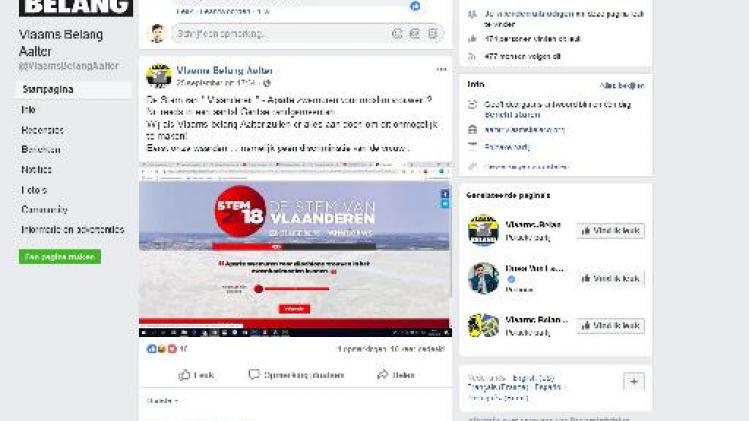 Verkiezingen18 - Vlaams Belang Aalter blundert met escortedienst op Facebook-pagina