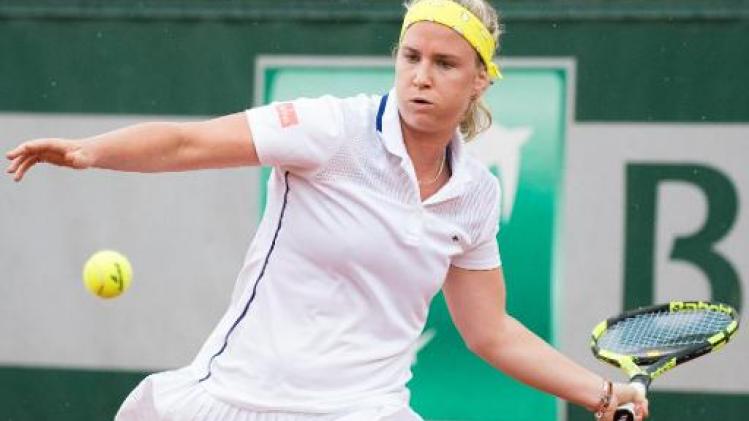 WTA Auckland - Ysaline Bonaventure stoot door in kwalificaties