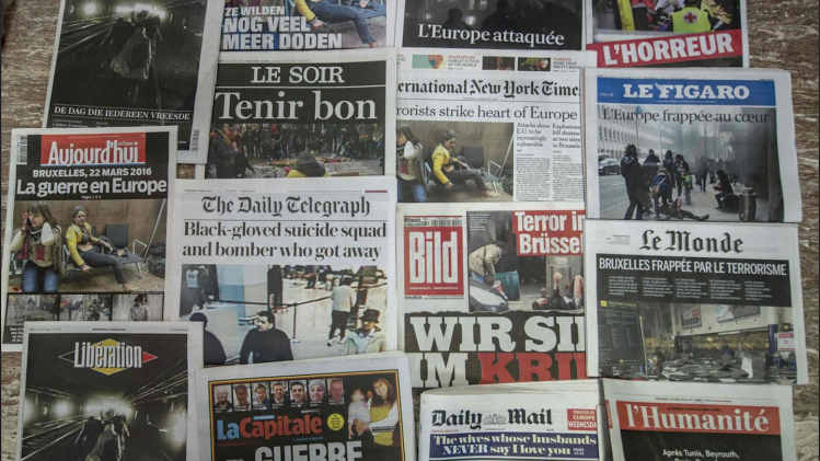 Overzicht kranten terreur Brussel