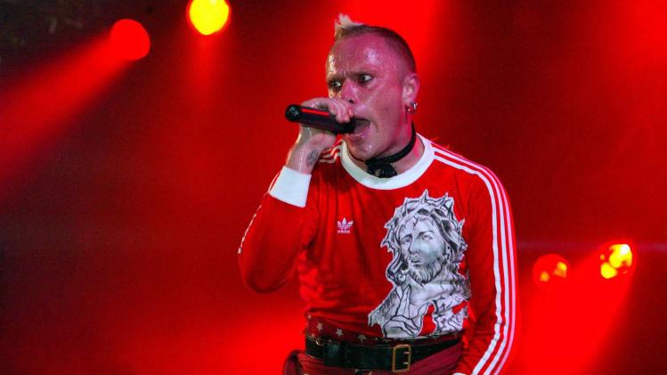 The lead singer of Prodigy, Keith Flint at T in the Park at Balado