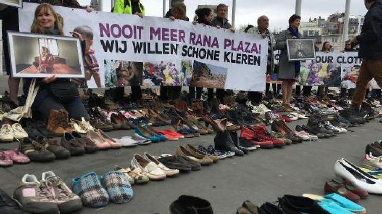 Instorting Rana Plaza in Brussel herdacht met modedefilé van mistoestanden