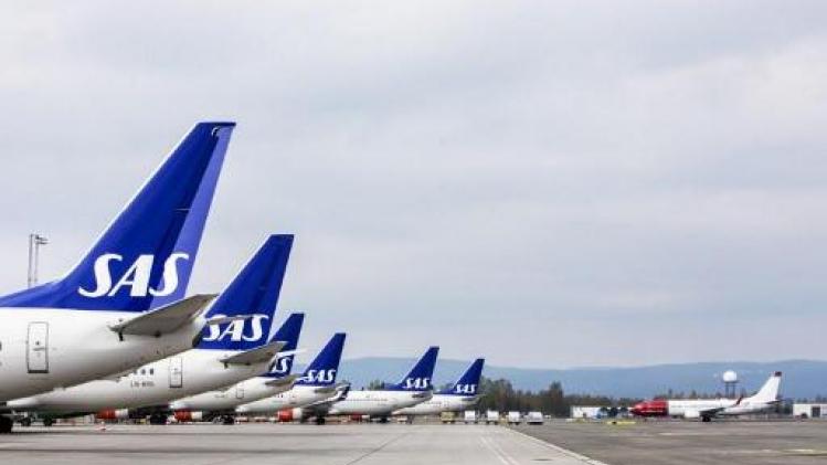 Luchtvaartmaatschappij SAS schrapt ook maandag en dinsdag meer dan 1.200 vluchten
