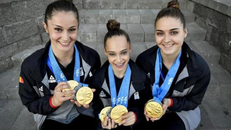 Europese Spelen - Het Belgisch acrogymtrio pronkt met drie medailles: "Al onze verwachtingen overtroffen"