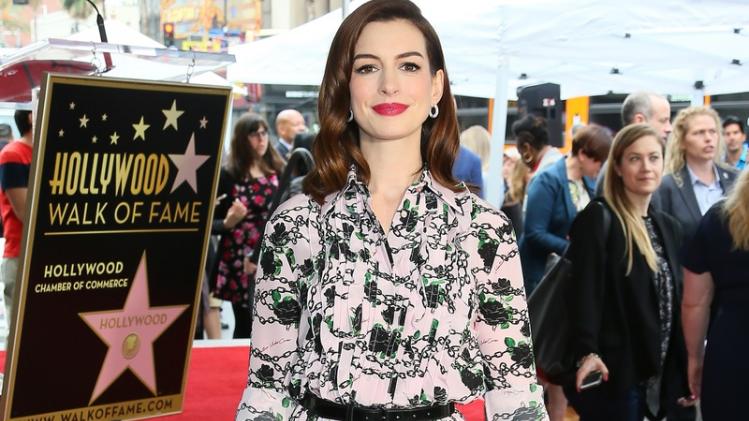 US actress Anne Hathaway unveils Walk of Fame star on Hollywood Boulevard