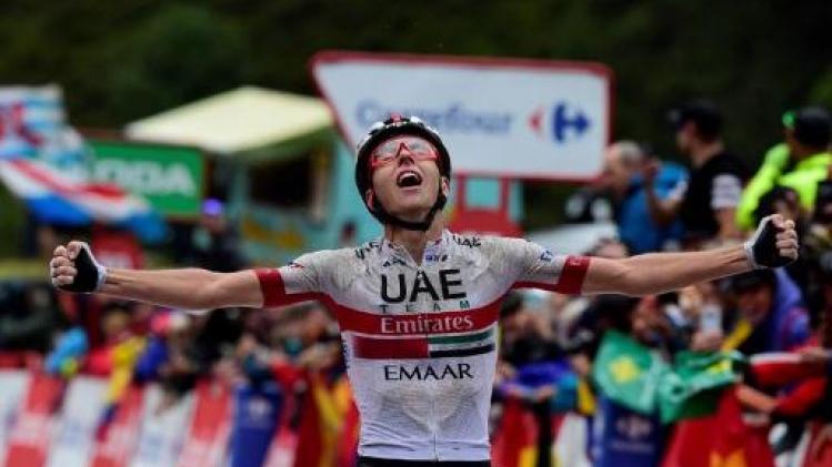 Vuelta - Ritwinnaar Pogacar dankt regenweer: "In deze omstandigheden kan ik iets meer"