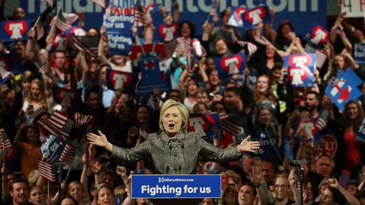 Hillary Clinton Holds Pennsylvania Primary Night Event In Philadelphia