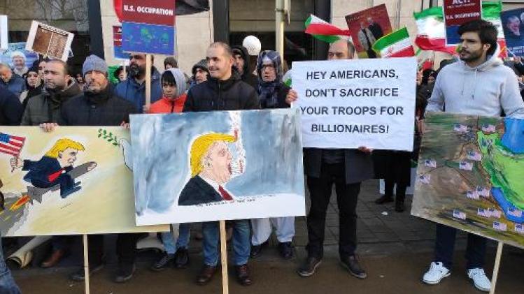 Crisis VS-Iran - Honderdtal manifestanten in Brussel tegen Amerikaanse aanval in Irak