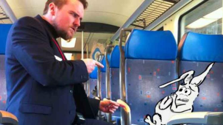 konijn op de trein