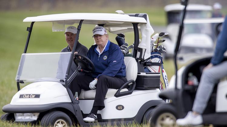 President Trump Golfs On Sunday