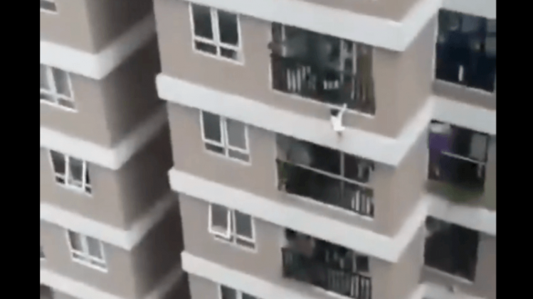 WOW. Heldhaftige pakjesbezorger vangt kleuter die 50 meter naar beneden stort (video)
