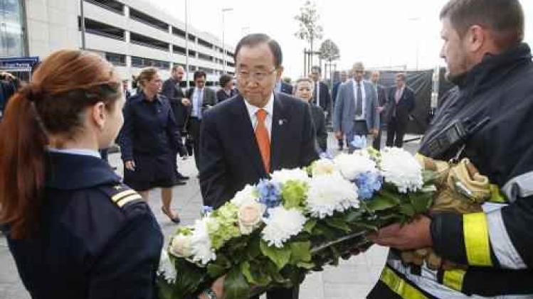 Ban Ki-moon herdenkt slachtoffers op Brussels Airport