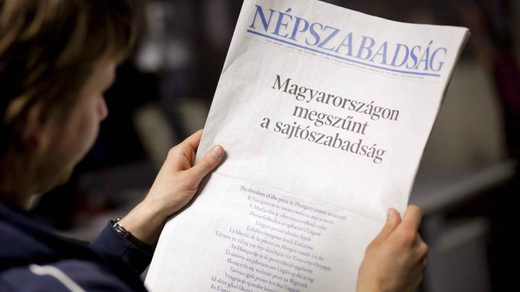 Hungarian newspaper announces death of free press