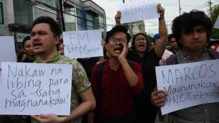 Protest na bijzetting vroegere Filipijnse president op Heldenkerkhof Manilla