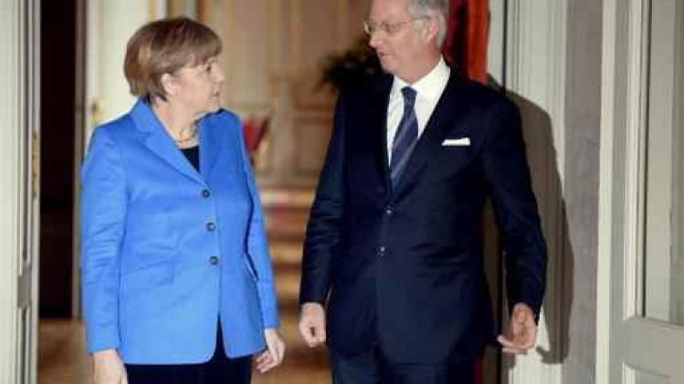 Koning Filip ontvangt Duitse bondskanselier Angela Merkel