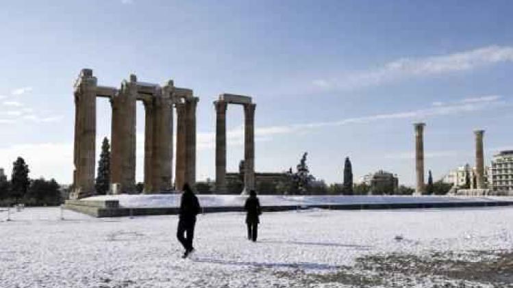 Sneeuw op de Akropolis - 15 graden onder nul op Kreta