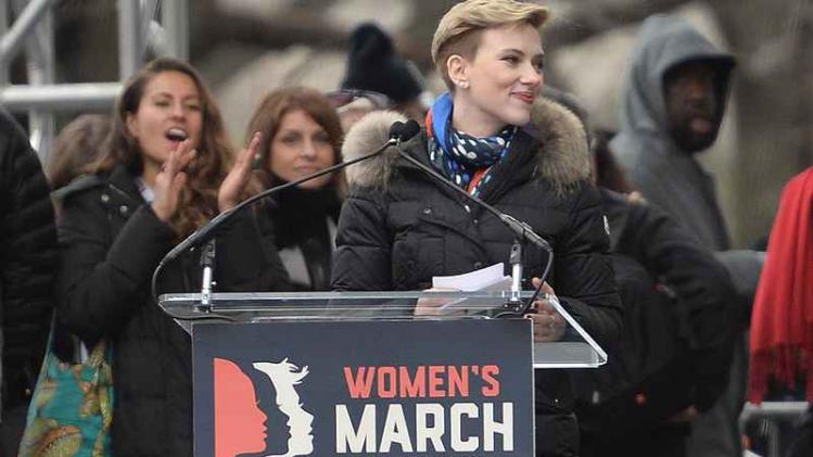 Scarlett Johansson tijdens de Woman's March