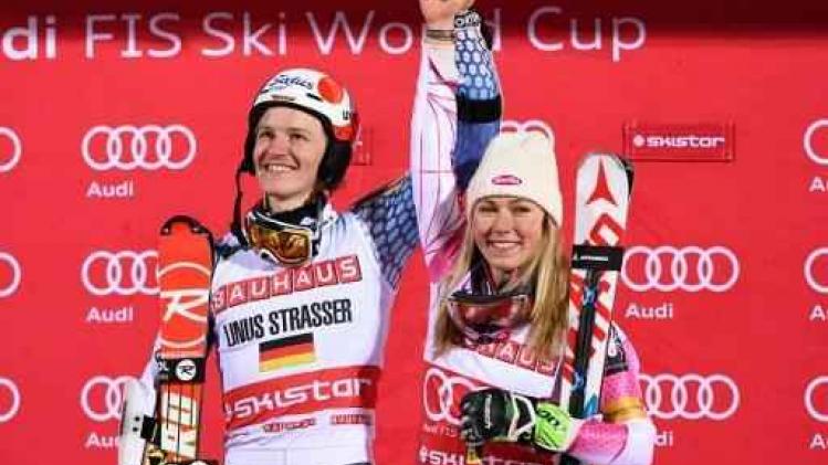 WB alpijnse ski - Linus Strasser en Mikaela Shiffrin winnen city event Stockholm