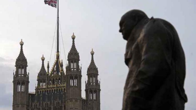 Het standbeeld van Churchill voor het Brits parlement