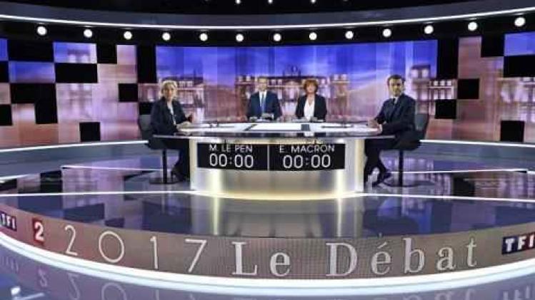 Franse presidentsverkiezingen - Journalisten komen er niet aan te pas in bits debat tussen Macron en Le Pen