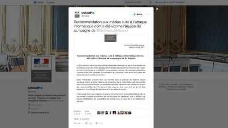Franse kiescommissie roept media op om gelekte documenten Macron niet te verspreiden