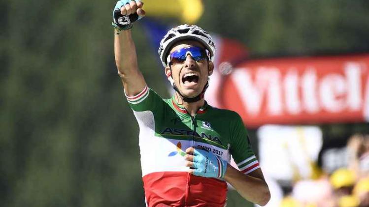 Fabio Aru wint de vijfde etappe in de Tour