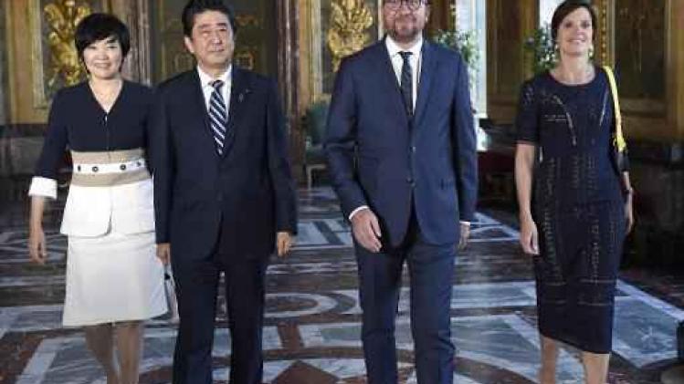Charles Michel ontvangt Japanse premier Shinzo Abe