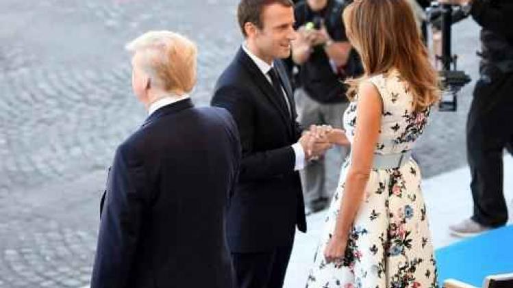 Trump en Macron aangekomen op place de la Concorde