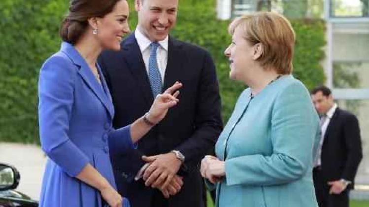 Merkel ontvangt prins William en Kate in Berlijn