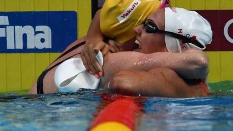 WK zwemmen - Canadese Kylie Masse zwemt naar goud op de 100m rugslag in nieuw wereldrecord