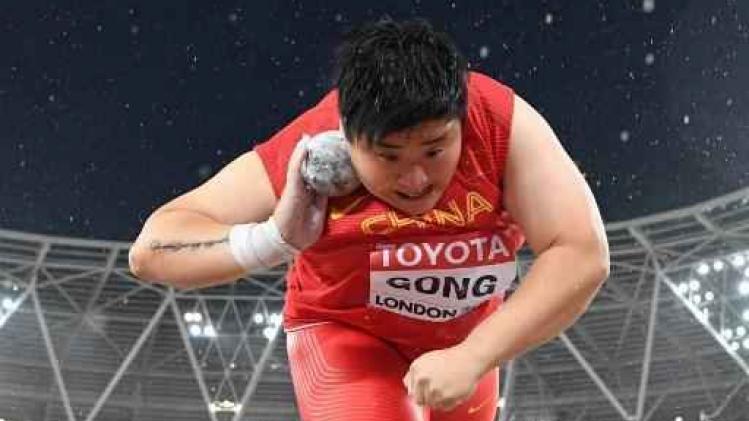 WK atletiek - Chinese kogelstootster Gong Lijiao heeft eindelijk goud beet