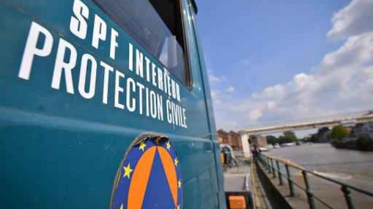 Manifestatie van agenten van civiele bescherming in Brussel