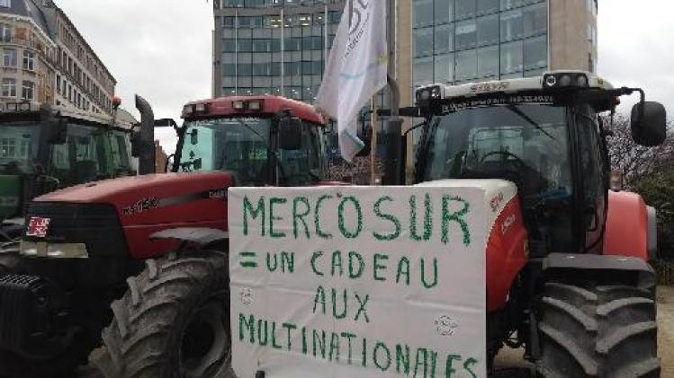 Waalse veehouders protesteren in Brussel tegen vrijhandelsakkoord met Zuid-Amerika