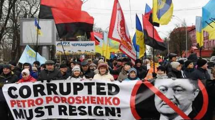 Enkele duizenden manifestanten vragen ontslag Oekraïense president