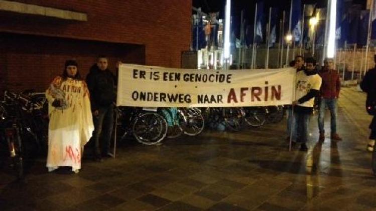 Koerden protesteren in Leuven tegen Turkse bombardementen op Afrin