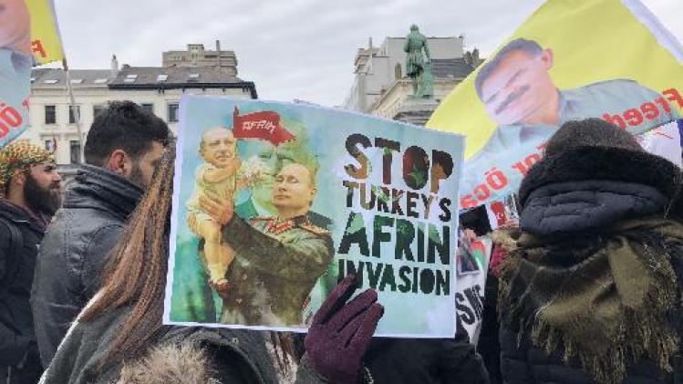 Week lang dagelijkse betogingen van Koerden in Brussel tegen geweld in Afrin