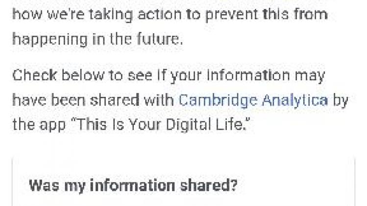 Facebookgebruikers kunnen via link controleren of gegevens gedeeld zijn met Cambridge Analytica