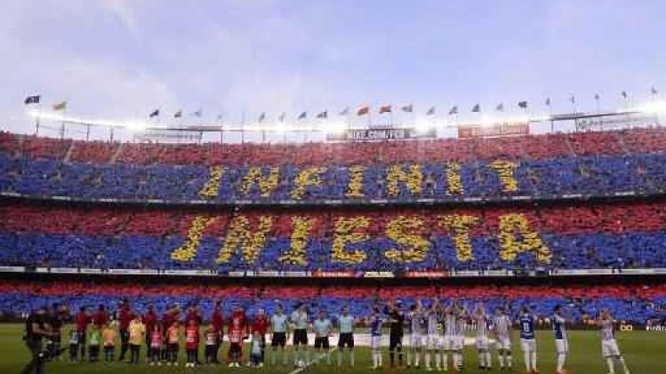 Primera Division - Iniesta neemt met zege afscheid van Barcelona