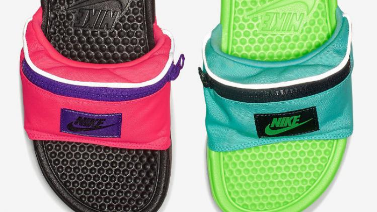 Nike fanny pack slippers